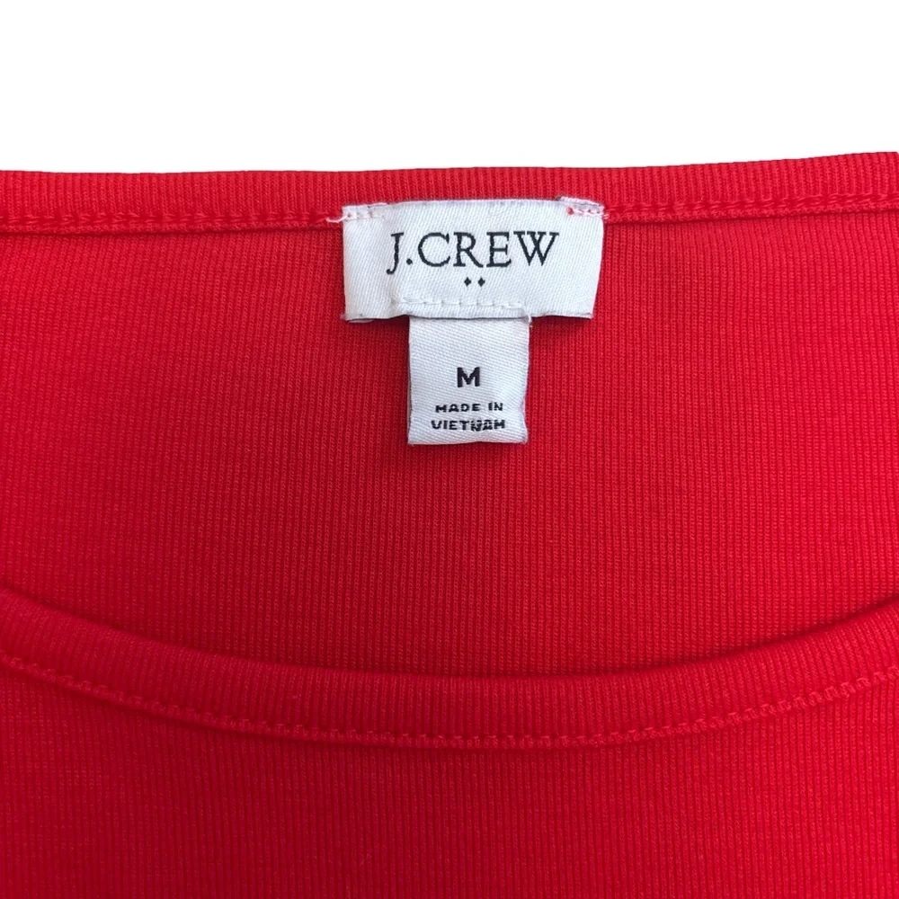 J.Crew Red Puff Sleeve Long Sleeve Top Size M
